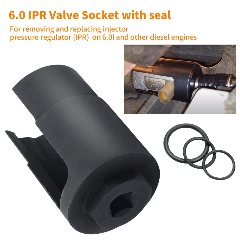 Mekar 6.0 IPR Valve Socket and Oil Rail Adapters Kits and 6.0 High Pressure Oil Pump IPR Valve Air Test Fitting Tool with Seal Kit Compatible with 6.0L Powerstroke Diesel Engine - Image 3